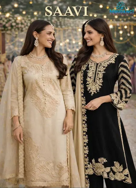 Saavi By Mrudangi Chinon Silk Embroidered Work Readymade Suits Online Wholesale